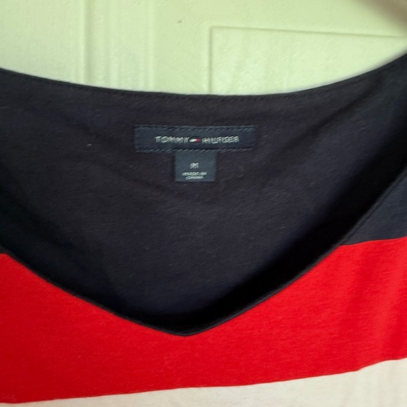 2 for $15 sale: Tommy Hilfiger v-neck cap sleeve belted t-shirt shift dress - M - Picture 3 of 5